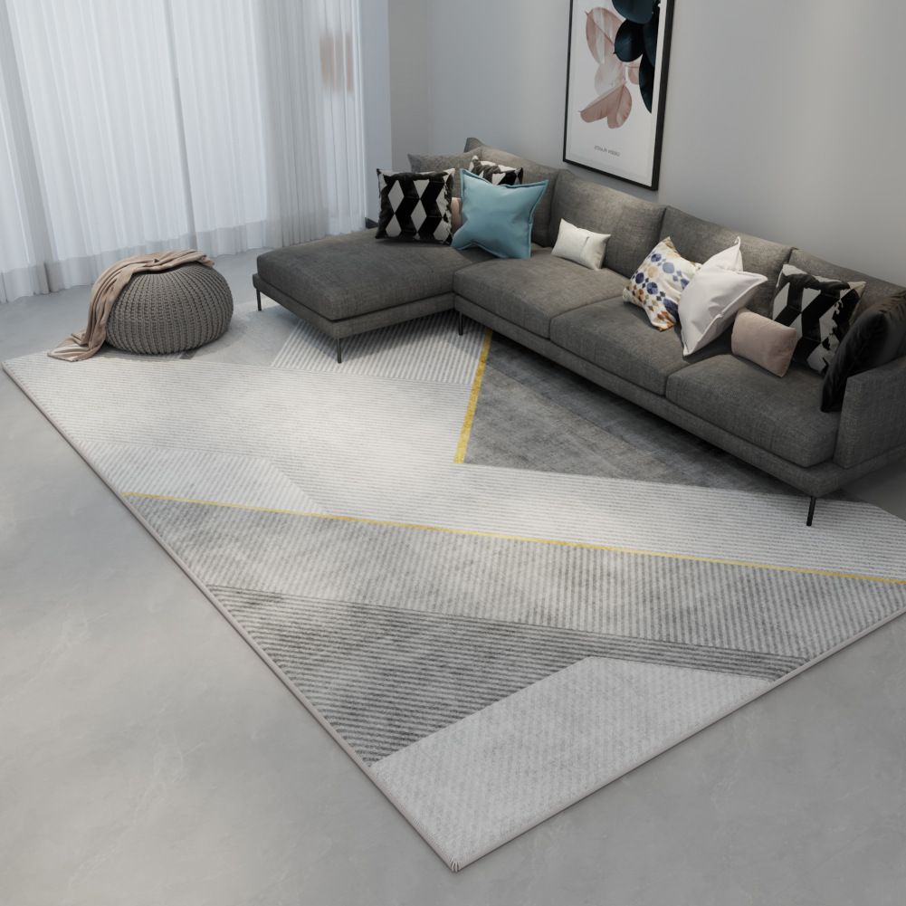 Tapis Scandinave Gris Antidérapant – Style Moderne, Lavable