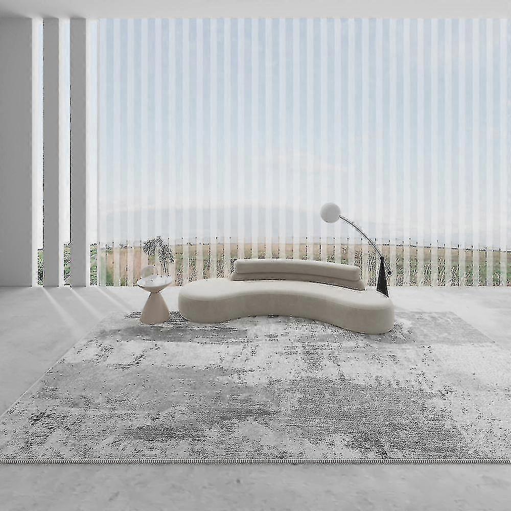 Tapis gris clair moderne abstrait – Poils courts