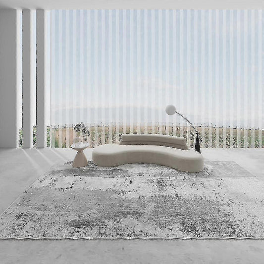 Tapis gris clair moderne abstrait – Poils courts