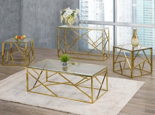 Ensemble 3 Morceaux – Verre Trempé & Structure Dorée