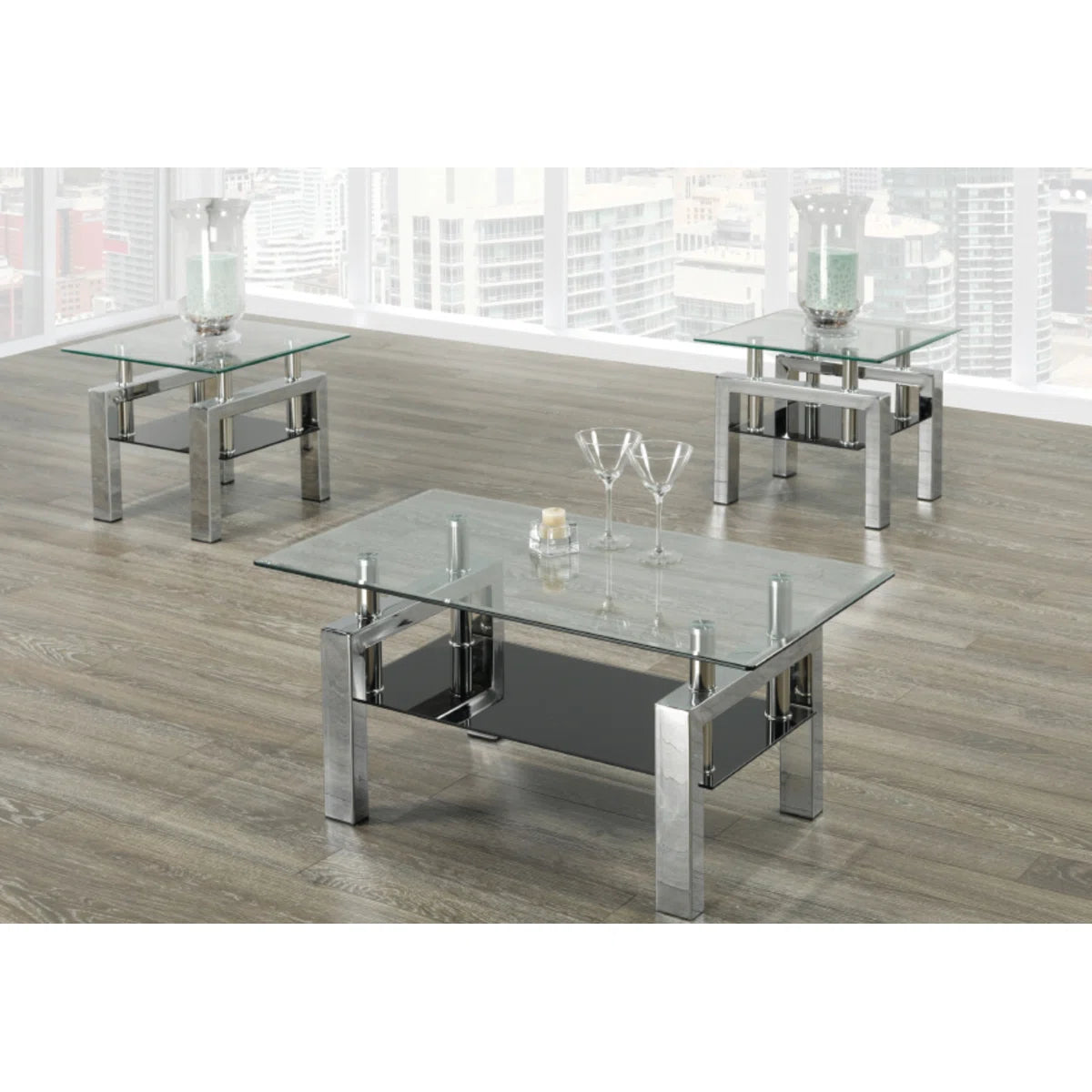 Ensemble de Tables 3 Morceaux – Odelia Finition Noire