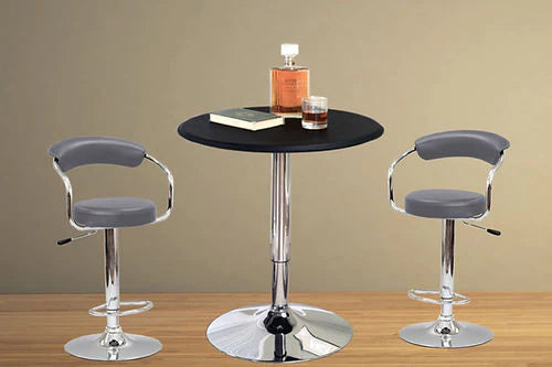 Ensemble Pub 3 Morceaux – Chaises Grises et Table Ajustable