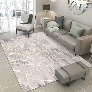 Tapis gris marbré lavable – Moderne et antidérapant